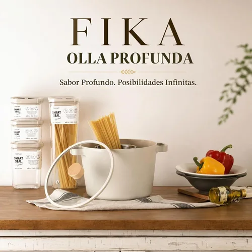 Vista 7 de Fika NEOFLAM FIKA - Olla profunda para estufas e inducción, tapa de vidrio con perilla de madera, fabricada en Corea