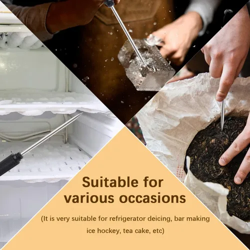 Vista 5 de Palillo de hielo con cubierta de seguridad, mango de aleación de aluminio, cuchillo de acero inoxidable con herramienta de púa para romper hielo