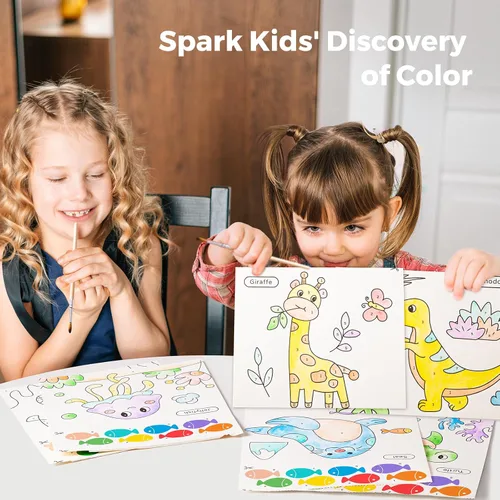 Vista 5 de Libros de pintura con agua Jar Melo para niños pequeños, actividad de pintura de acuarela sin desorden para niños de 1-3, 2-4, 4-6 años, regalo