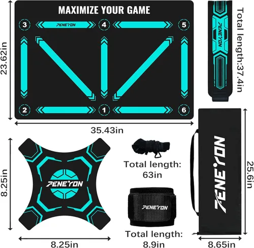 Vista 2 de Soccer Training Equipment,Soccer Training Mat Improve Strength,Agility and Coordination,Anti-Slip Silent Absorption Soccer Footwork Training