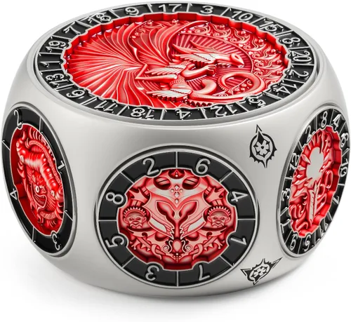 Vista 12 de DNDND Dados Giratorios 8 en 1 con Doble D20 – Juego de Dados Hexagonales de Metal con Temática de Monstruos D&D para TTRPG Dungeons and Dragons Latón