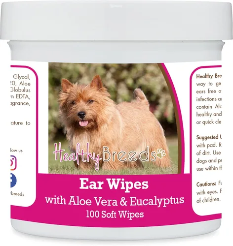 Vista 119 de Healthy Breeds Affenpinscher Toallitas de limpieza de oídos con aloe y eucalipto para perros, 100