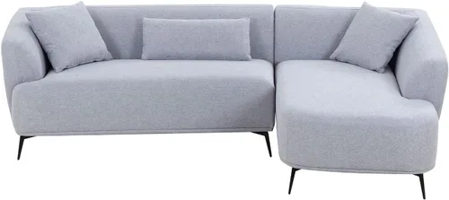 Vista 6 de KEVINSPACE Sofá tapizado moderno de 102.36 pulgadas, sofá tapizado en forma de L, sofás de 4 asientos de mediados de siglo con diván, 3 almohadas