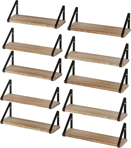 Vista 12 de Wallniture Ponza - Estante flotante de pared de 17 x 4.5 pulgadas, estantes pequeños de madera para almacenamiento en la pared, estante montado