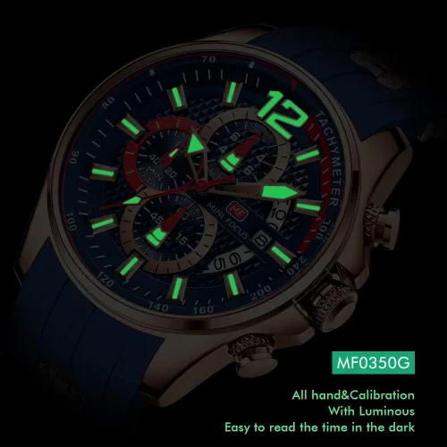 Vista 4 de Mini Focus Men Watch Casual Fashion Wrist Watches (ChronographWaterproofLuminousCalendar) Silicon Band Quartz Watches for Men