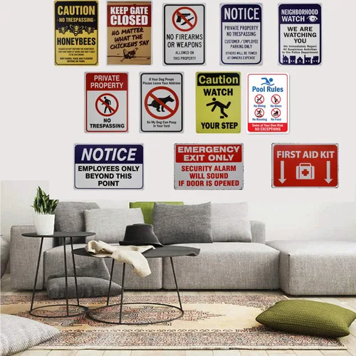 Vista 2 de Cartel divertido mensaje de caca de perro, con texto en inglés «Leave Your Address, My Dog Can Poop in Your Yard», letrero de metal para exteriores
