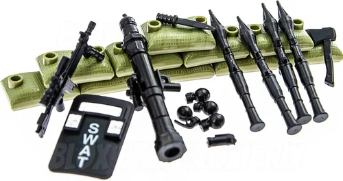Vista 6 de BloxBrix - 130 piezas de armas-ametralladoras-rifles compatibles con las principales marcas Minifigures-add-ons-Militarybase-Toy-Soldiers-Police
