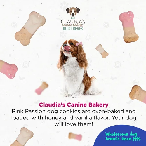 Vista 5 de Claudia's Canine Bakery Pink Passion Surtido de galletas gourmet para perros, 7 onzas