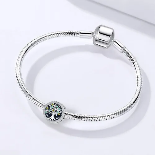 Vista 3 de QeenseKc Dije de círculo de la vida familiar para siempre árbol de la vida para pulsera Pandora