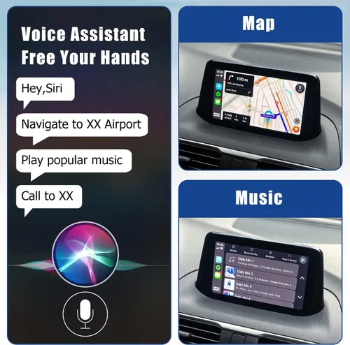 Vista 6 de Kit de reajuste de Apple CarPlay y Android Auto para Mazda, TK78-66-9U0C Hub OEM Compatible con el sistema MZD Connect, adaptador Apple CarPlay
