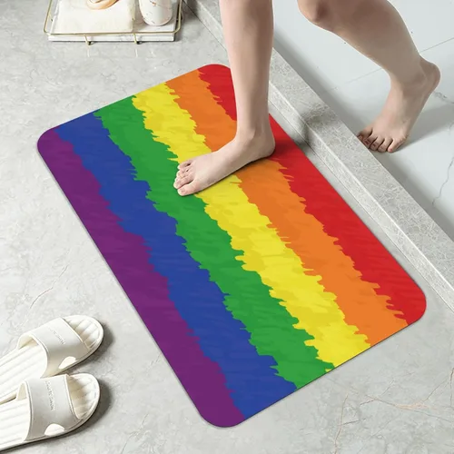 Vista 8 de Alfombra de baño para baño, patrón bohemio clásico, antideslizante, secado rápido, lavable a máquina, cómoda alfombra de baño para baño, bañera