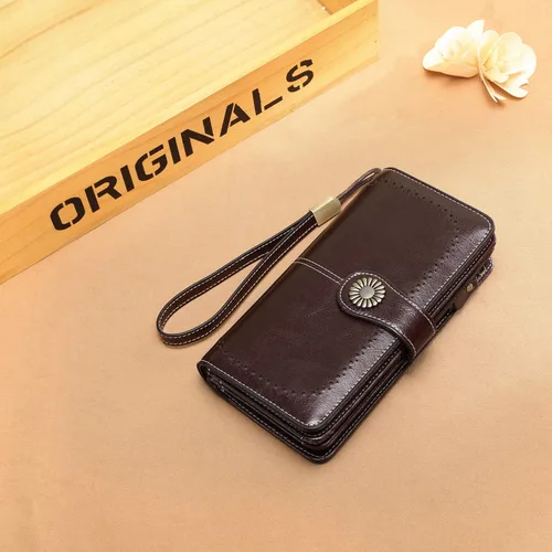 Vista 7 de KELEEL Cartera de cuero genuino con bloqueo RFID para mujer, Coffee), BCPLW2