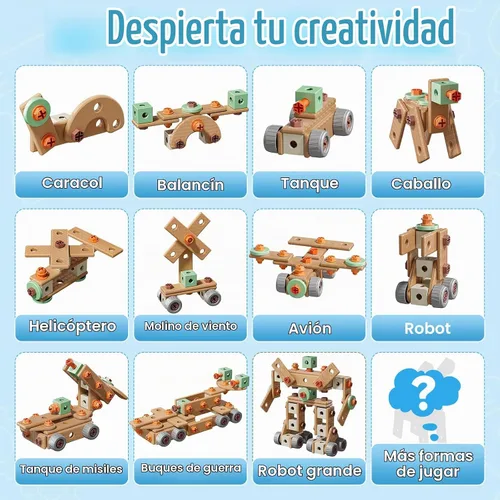 Vista 2 de CUTE STONE Juego de herramientas para niños de 168 piezas con taladro