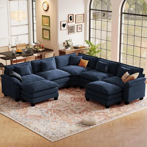 Vista 44 de CDCASA Silla de acento de gran tamaño de 50'' con otomana Asiento extra ancho y profundo estilo sofá nube para sala de estar, dormitorio, rincón