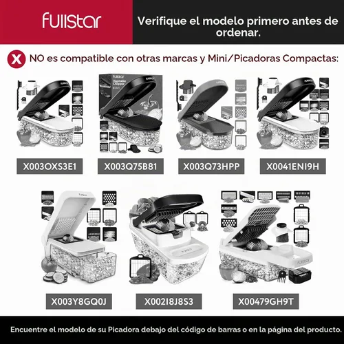 Vista 2 de Fullstar Juego de repuesto de cuchillas – Solo compatible con modelos selectos de picador de verduras Fullstar – Juego de inserción de 2 piezas