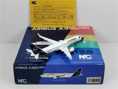 Vista 2 de ACE HOBBY NG Models Lufthansa para Airbus A320 D-AINY Lovehansa 1:400 modelo de avión preconstruido