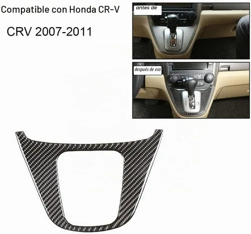 Vista 2 de Piezas de interior de coche 15 piezas de tapa de embellecedor interior de fibra de carbono para Honda CR-V CRV 2007-2011