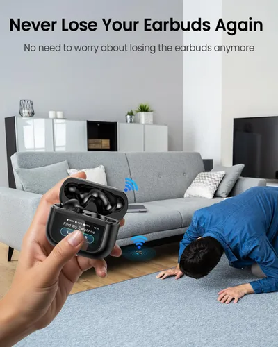 Vista 7 de Auriculares inalámbricos Bluetooth, auriculares con pantalla táctil, modo de transparencia con cancelación de ruido ANC ENC, graves profundos