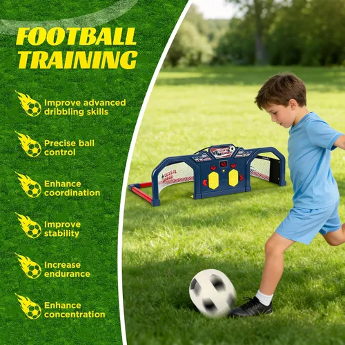Vista 3 de Entrenador de fútbol para niños, juego de entrenamiento de fútbol para interiores, 2 modos de juego con puntuación automática, mejora el control