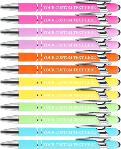 Vista 11 de Bolígrafos personalizados (paquete de 12) – Bolígrafos de metal grabados personalizados con nombre/logotipo, bolígrafos personalizados a granel