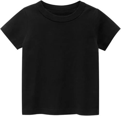 Vista 8 de Paquete de 7 camisetas de algodón suave para el verano para niños y niñas camisetas básicas de manga corta y cuello redondo