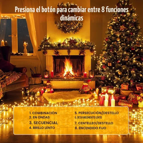 Vista 2 de Nisocy - Cadena de luces LED impermeable de 33 pies para exteriores, luces de hadas blancas cálidas con enchufe, luces de Navidad enchufables