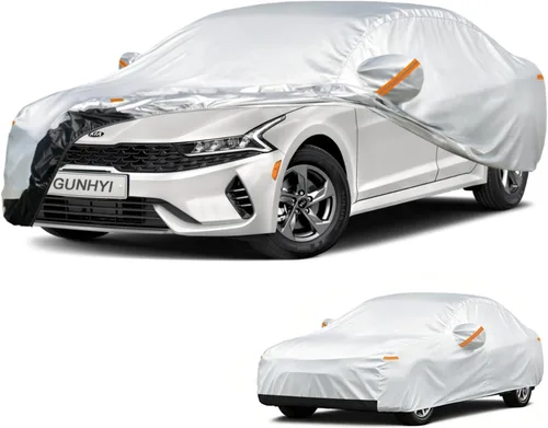 Vista 17 de GUNHYI - Funda de automóvil de 6 capas para Tesla Model 3 (2017-2025), impermeable para todo tipo de clima, protección UV contra la nieve, el sol