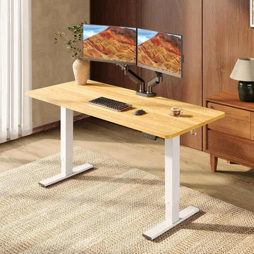 Vista 25 de SANODESK - Escritorio eléctrico ergonómico ajustable de altura grande de 71 Marco extendido blanco/parte superior blanca