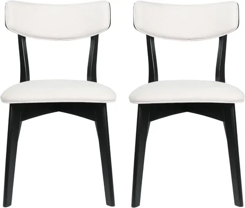 Vista 11 de Christopher Knight Home Abrielle - Sillas de comedor de tela moderna de mediados de siglo con marco de madera de caucho con acabado de nogal menta