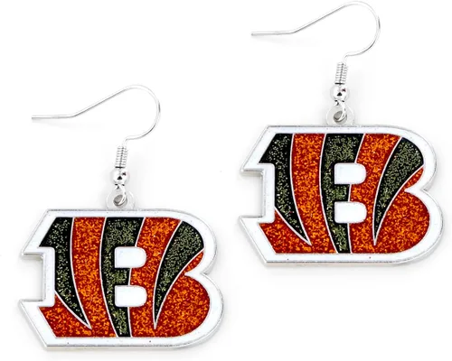 Vista 31 de aminco NFL - Aretes deslumbrantes con purpurina para mujer