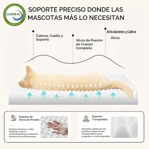 Vista 3 de Bedsure - Cama ortopédica pequeña para perros chicos, impermeable, con funda extraíble lavable, tapete de espuma con forma de huevera para mascotas