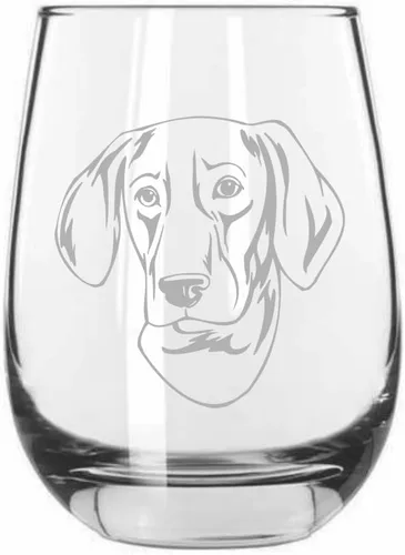 Vista 420 de Shar Pei (chino) - Vaso de vino sin tallo grabado para perro, 15.25 onzas