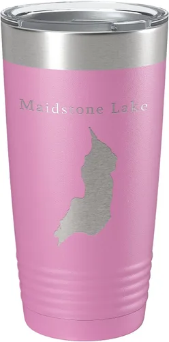 Vista 18 de Maidstone Lake Map Tumbler Travel Mug Insulated Laser Engraved Coffee Cup Vermont 20 oz Black