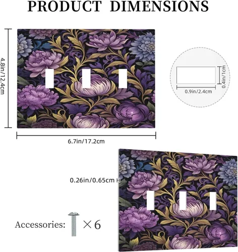 Vista 103 de Decorative Outlet Covers Blue Background White Cat Daisy Floral 2-Gang 1-Gang Wall Plate Single Toggle/Rocker Farmhouse Style Light Switch Covers