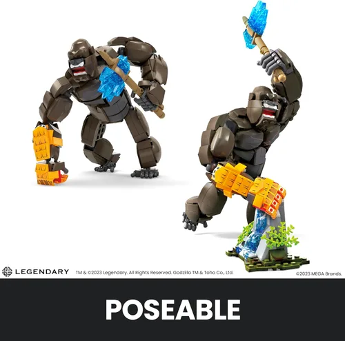 Vista 4 de MEGA Godzilla x Kong The New Empire - Set de Construcción con Figura de Acción Kong con 541 Piezas y Accesorios, 12 Pulgadas de Largo, para Tema Kong