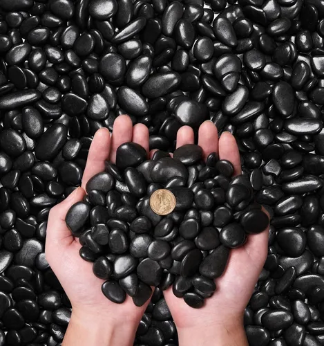 Vista 12 de NUPICK Rocas de grava de 10 libras, guijarros pulidos de 0.5 a 0.7 pulgadas para plantas, pecera, jarrón transparente y más, piedras negras