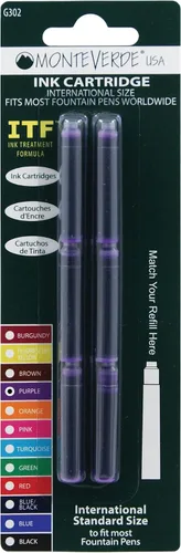 Vista 12 de Monteverde Cartucho de tinta estándar, negro, paquete de 12 (G303BK)