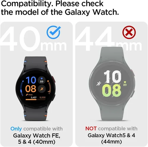 Vista 2 de Spigen Rugged Armor Pro - Correa diseñada para Samsung Galaxy Watch FE (2024), 5 de 1.575 in (2022), 4 de 1.575 in (2021) con protector de funda