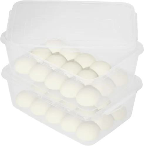 Vista 7 de Vababa Paquete de 2 cajas a prueba de masa de pizza de 16 L con tapa, recipiente transparente para almacenamiento de pizza de alimentos
