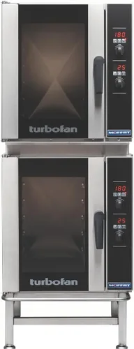 Vista 18 de Moffat Turbofan E33 - Hornos de convección eléctricos de encimera de tamaño completo con soporte, doble pila con ruedas, control digital, 208