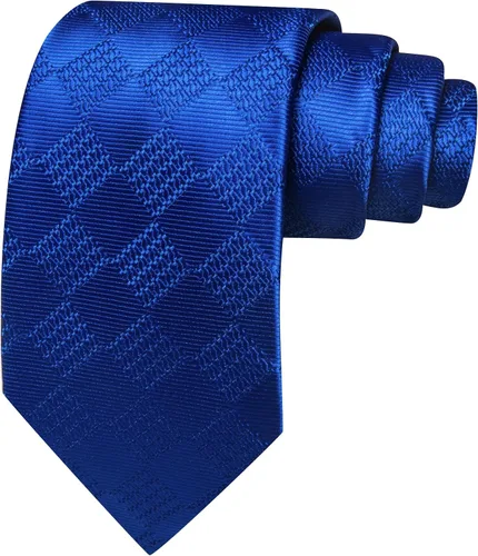 Vista 182 de Barry.Wang Juego de corbatas a cuadros para hombre con pañuelo gemelos de rayas clásicas
