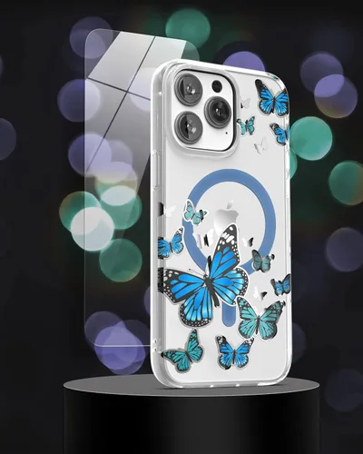 Vista 6 de ENCASED Funda magnética diseñada para iPhone 14 PRO con protector de pantalla para mujer, compatible con accesorios MagSafe para teléfono