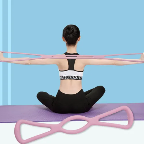 Vista 9 de PRETYZOOM 3pcs Yoga Resistance Bands Set, High Elasticity Stretch Exercise Bands for Shoulder Opening, Chest Expansion, and Back Training, Sturdy