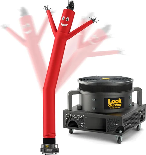 Vista 17 de LookOurWay Air Dancers - Hombre inflable de baile alocado de 7 pies de altura con soplador Sky Dancer - Hombre bailando publicitario inflable negro