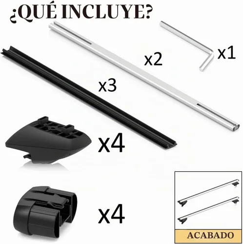 Vista 6 de COWVIE Barras transversales de techo de aluminio de 47 pulgadas para rieles laterales elevados, barras de carga ajustables, capacidad de 165 LBS
