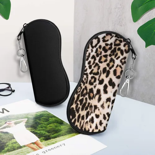 Vista 9 de MoKo Estuche suave para lentes de sol, paquete de 2, estuche de neopreno portátil ultraligero con cremallera para gafas, caja de seguridad