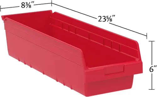 Vista 5 de Akro-Mils 30084 ShelfMax - Caja de almacenamiento de plástico, 24 x 8 x 6 pulgadas, color azul (paquete de 6) (30084BLUE)