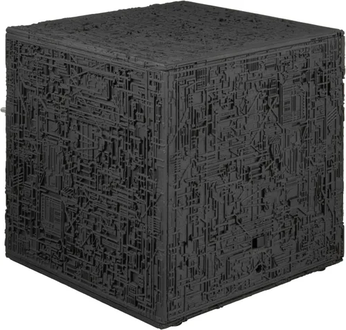 Vista 4 de Adorno de mesa navideño Hallmark Keepsake 2025, Star Trek: La próxima generación ¡Cuidado con los Borg! con luz y sonido, regalos para Trekkies
