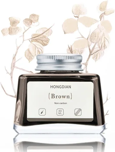 Vista 19 de Asvine Hongdian Pluma estilográfica con tinta embotellada Azul, Botella de tinta de 60ml para pluma estilográfica sin carbono