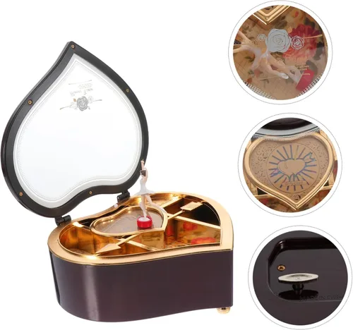 Vista 5 de Holibanna Caja de joyería de música para niñas, regalo para niña, cajón de juguetes, contenedores de almacenamiento para juguetes, organizador